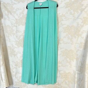 Mint Green Sleeveless Duster Vest